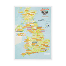 Scratch Off UK Mountain Bike Trails Map Poster - Mountain Bike Cyclist Gift - 30 (w) x 42 (h) cm