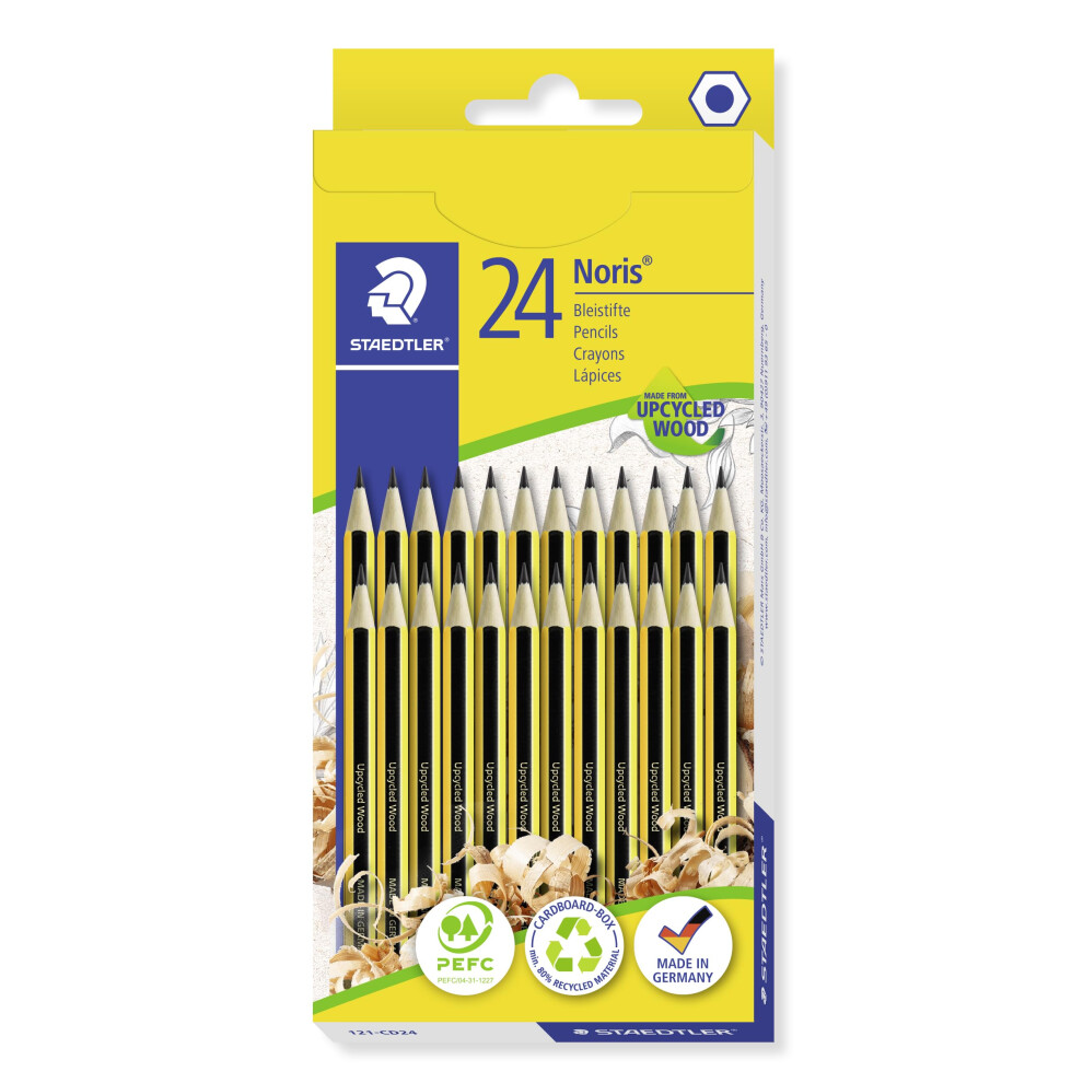Staedtler Hb Drawing Pencils - For Sketching And Writing - Noris School - Set Of 24, 121-Cd24