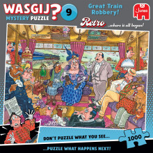 Wasgij Retro Mystery 9, The Great Train Robbery - Unique 1000 Piece Jigsaw Puzzle for Adults - Colourful, Challenging & Brainteasing Adult Jigsaws -