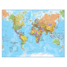 World Map - Maps of the World -Political Front Sheet Lamination - 59.4 x 42 cm - Detailed Cartography - Maps International