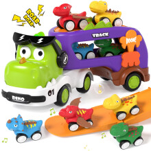 Lehoo Castle Dinosaur Toys for Boys, Toddler Toys for 2 Year Old Boy with LED Light, Dino Truck Kids Toy s, Monster Truck Birthday Gifts for Boys