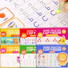 6 Pack Magic Large Grooved Copybooks, Magical Ink Handwriting Practice Books for Kindergarten, Reusable Preschool Learning Activities with Pens, Gift