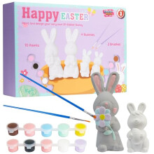 KreativeKraft DIY Easter Eggs Kids Paint Art Supplies Paint Your Own Easter Egg Bunny Craft Kits for Kids Adults Party Family Activity Decorations