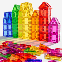 Magnetic Tiles, 62 PCS Magnetic Building Blocks for Kids, Sensory Learning Educational Magnet Tiles, 3D Magnets Construction Kids Toys, Christmas Toy