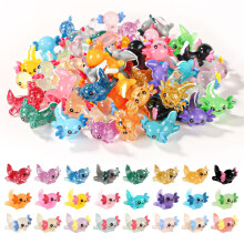 XIHIRCD 72pcs Mini Resin Axolotl, 3 Styles Tiny Miniature Axolotl Figurines Small Axolotl Figure Ornament Toy Little Animal Charms for DIY Craft