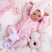 BABESIDE Reborn Babies Dolls Sunny 17 inch Realistic Newborn Girls Lifelike Real Baby Open Eye Softness Cloth Body that Look Cute Toddler