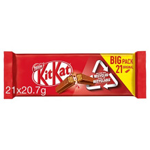 KitKat Milk 2 Finger Chocolate Biscuit Bars Multipack, 21 x 20.7 g
