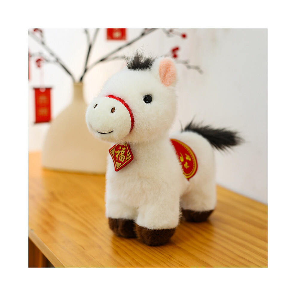 (White, 25cm) Multicolored Pony Cute Plush Doll Toy With Embroidery Design Decoration Room For-image-OPC-PK66H9D-NEW