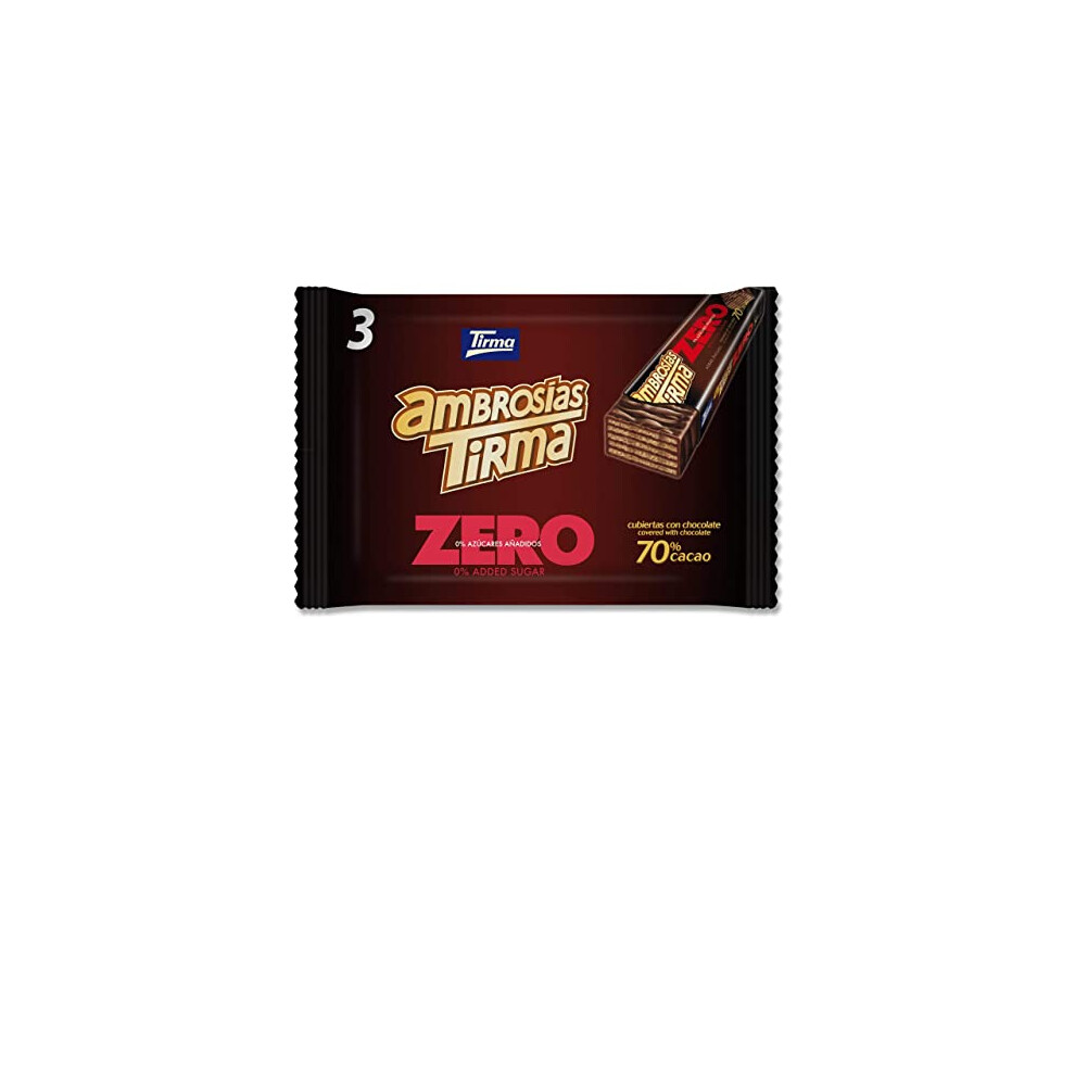 Tirma 70% Chocolate Wafers | No Added Sugar | Keto Friendly | Low Carb | Non-Gmo | Suitable For Vegetarians & Diabetics (1 Pack - 3 Wafers, Dark
