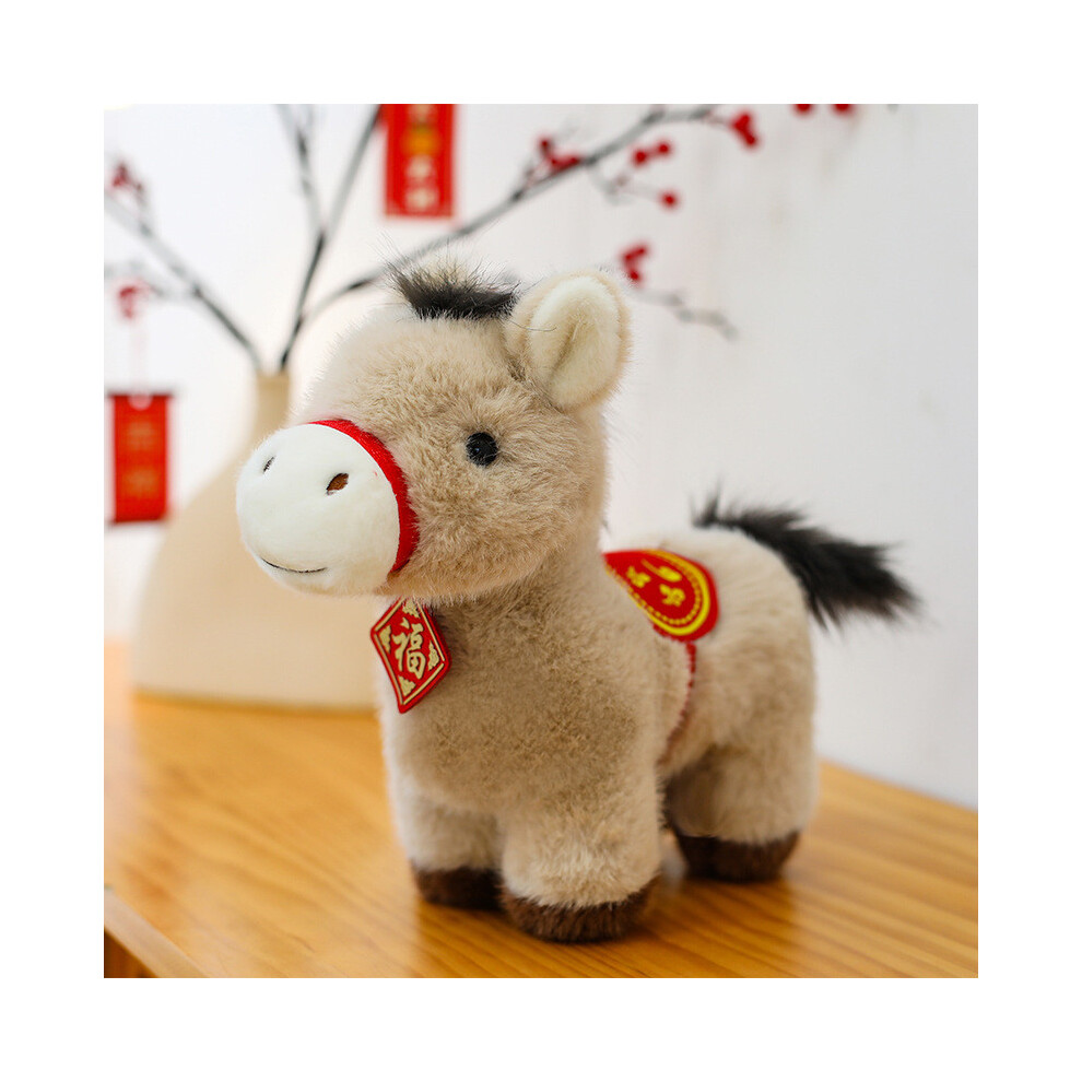 (Khaki, 25cm) Pony Cute Multicolored Plush Doll Toy With Embroidery Design Room For Decoration-image-OPC-PK66NDH-NEW