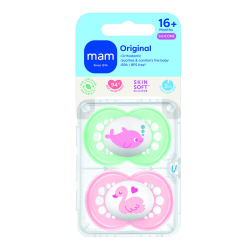 MAM MAM Original Soothers | 16 Plus Months | Pack of 2 | Comes i 1