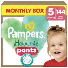 Pampers Harmonie Nappy Pants Size 5, 144 Nappies, 12kg-17kg,