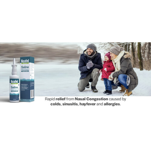 Nasofed Saline Nasal Spray. Isotonic Saline Solution. Effect 1