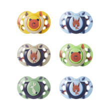 Tommee Tippee Fun Soothers, 6-18m, 6 Pack, Symmetrical Silic