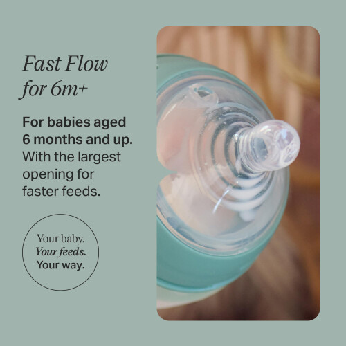 Tommee Tippee Tommee Tippee Natural Start Baby Bottle Teats, Fast Flow for 2