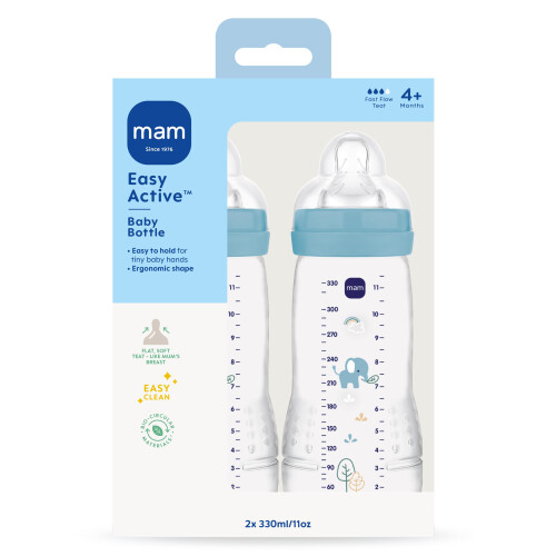 MAM MAM Easy Active Baby Bottle with Fast Flow MAM Teats Size 3, 1