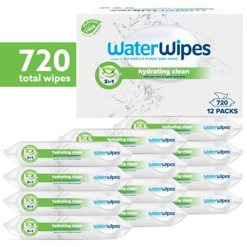 WaterWipes WaterWipes Sensitive+ Hydrating Boost Wipes, 720 Count (12 P 1