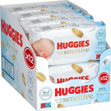 Huggies Pure Extra Care, Baby Wipes - Box with 12 Packs (672