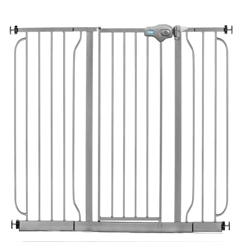 Regalo Easy Step 124cm Extra Wide Baby Gate, Platinum, Inclu