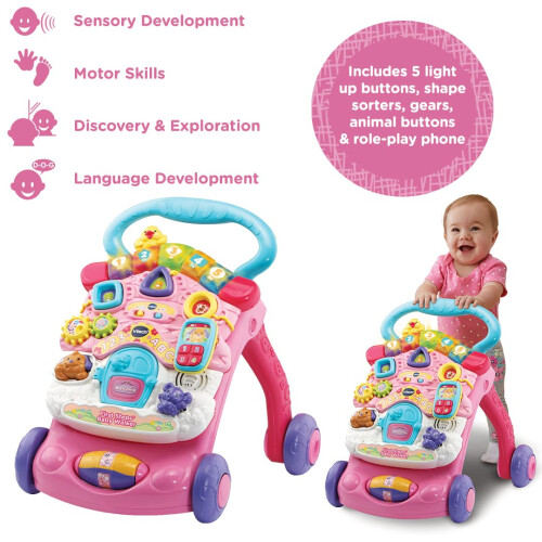 VTech VTech First Steps Baby Walker | Push Along Walker Baby Toy w 2