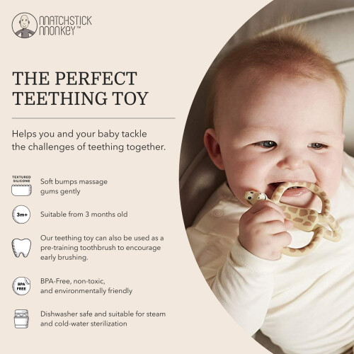 Matchstick Monkey, Antimicrobial Silicone Teether & Gel Appl 2