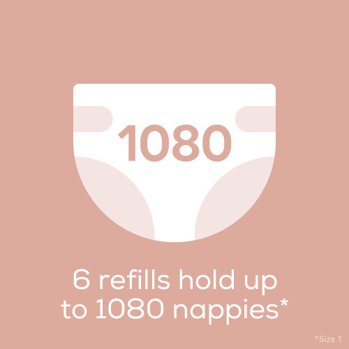 Angelcare Octagonal Refill, 6 Pack, for Classic XL Nappy Bin 1