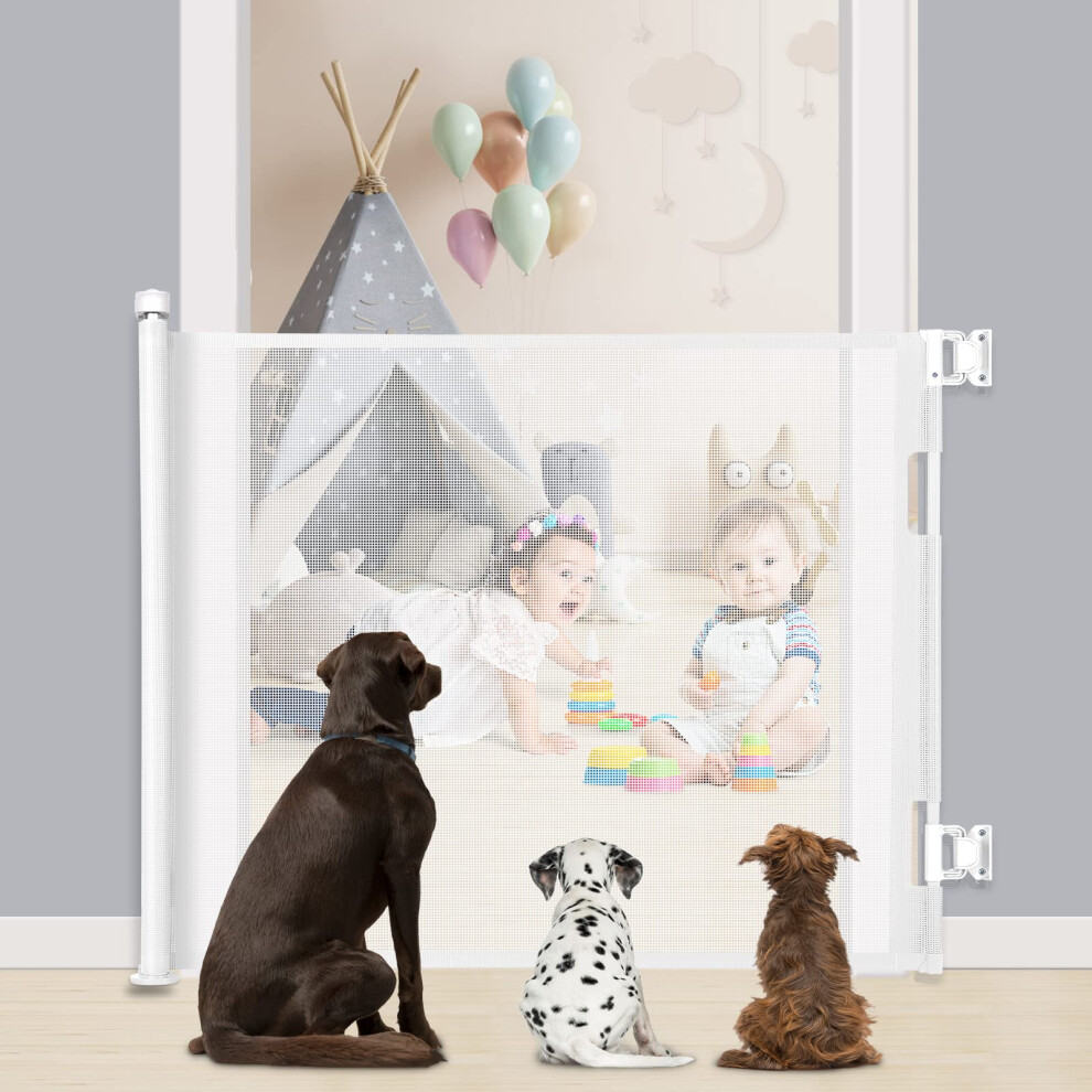 MYPIN Extra Wide Retractable Dog and Baby Gates - Indoor/Out-image-OPC-PK66W28-NEW