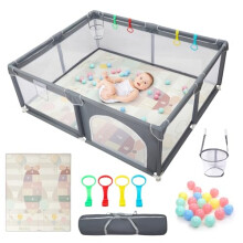 CHOLY Baby Playpen 150 x 180 cm, Baby Playpen for Babies and