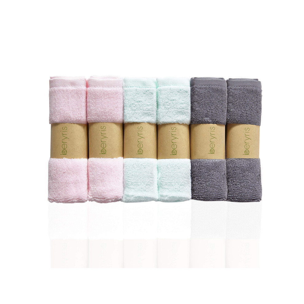 Beryris Flannel Face Cloth (6-Pack) - Bamboo Face Cloth Ultr