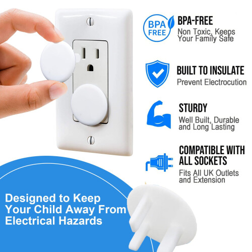 24 Pack Plug Socket Covers UK, Child Baby Plug Socket Covers 2