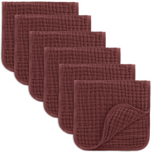 Comfy Cubs Muslin Burp Cloths 50 x 25 cm, Pack of 6 - Large