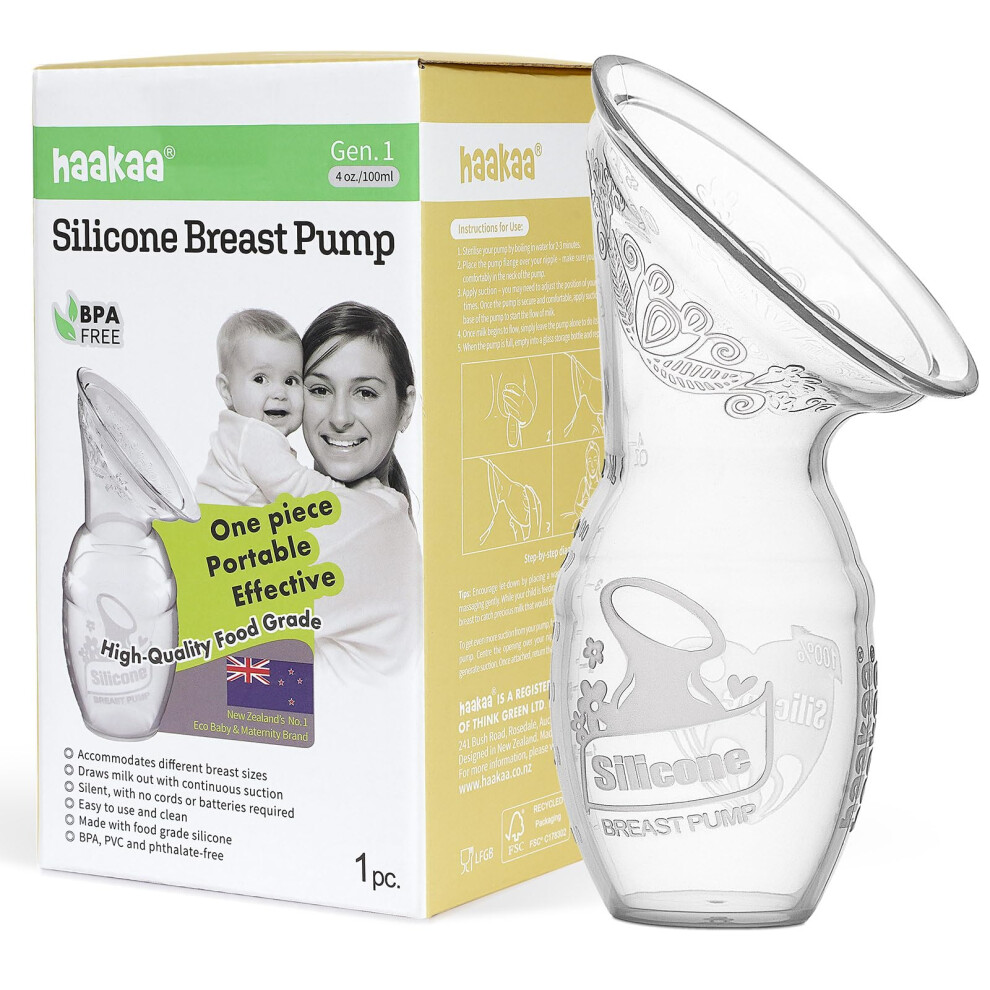 Haakaa Silicone Manual Breast Pump, Food Grade Silicone, Adj
