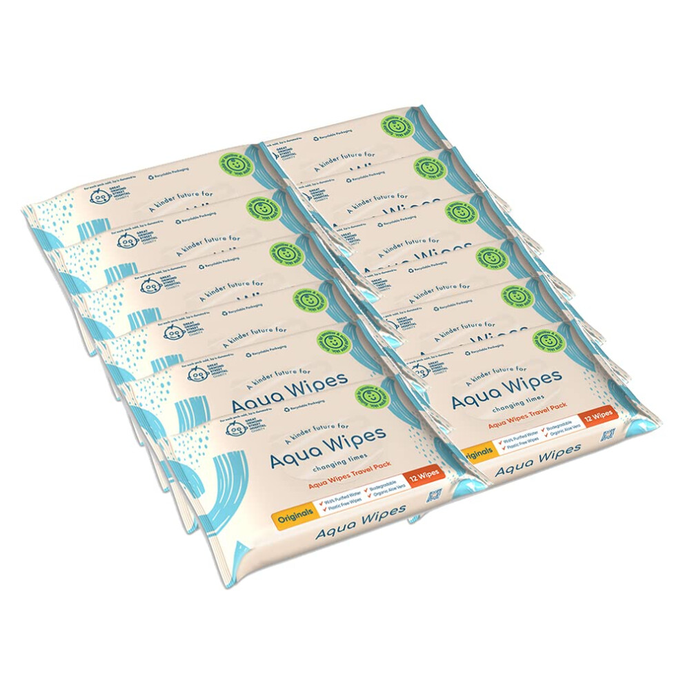 Originals (Travel Size) Baby Wipes - Biodegradabl Aqua Wipes