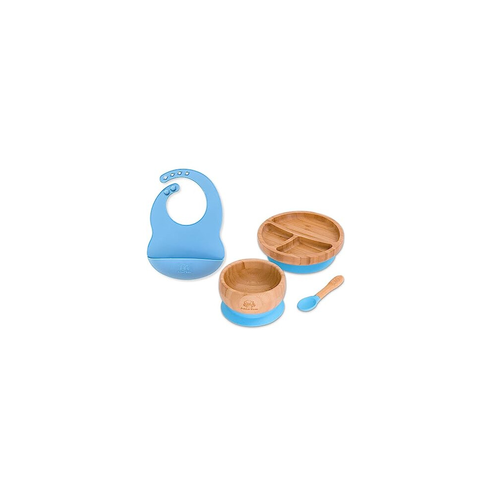 Bubba Bear Baby Weaning Set | Bamboo Plates, Bowls & Spoons