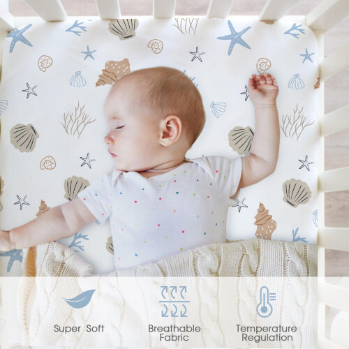 Cot Bed Sheets Fitted – 4 Pack Baby Sheets, Soft Microfibre, 2