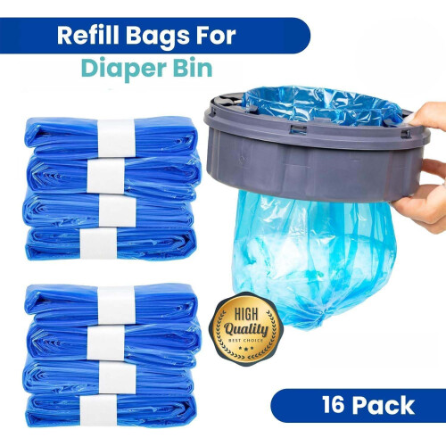 16-Pack Nappy Bin Refills | Compatible with Angelcare, Tomme 1