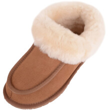 (UK4, Tan) SNUGRUGS Fern, Womens Sheepskin Slipper Boots with Rubber Sole