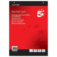 5 Star Office Flipchart Pad Perforated 40 Sheets A1 Plain, Red
