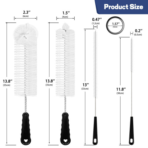 AZLIFEEU Bottle Brush 4 Pack, Long Handle Non-Scratch Water 1