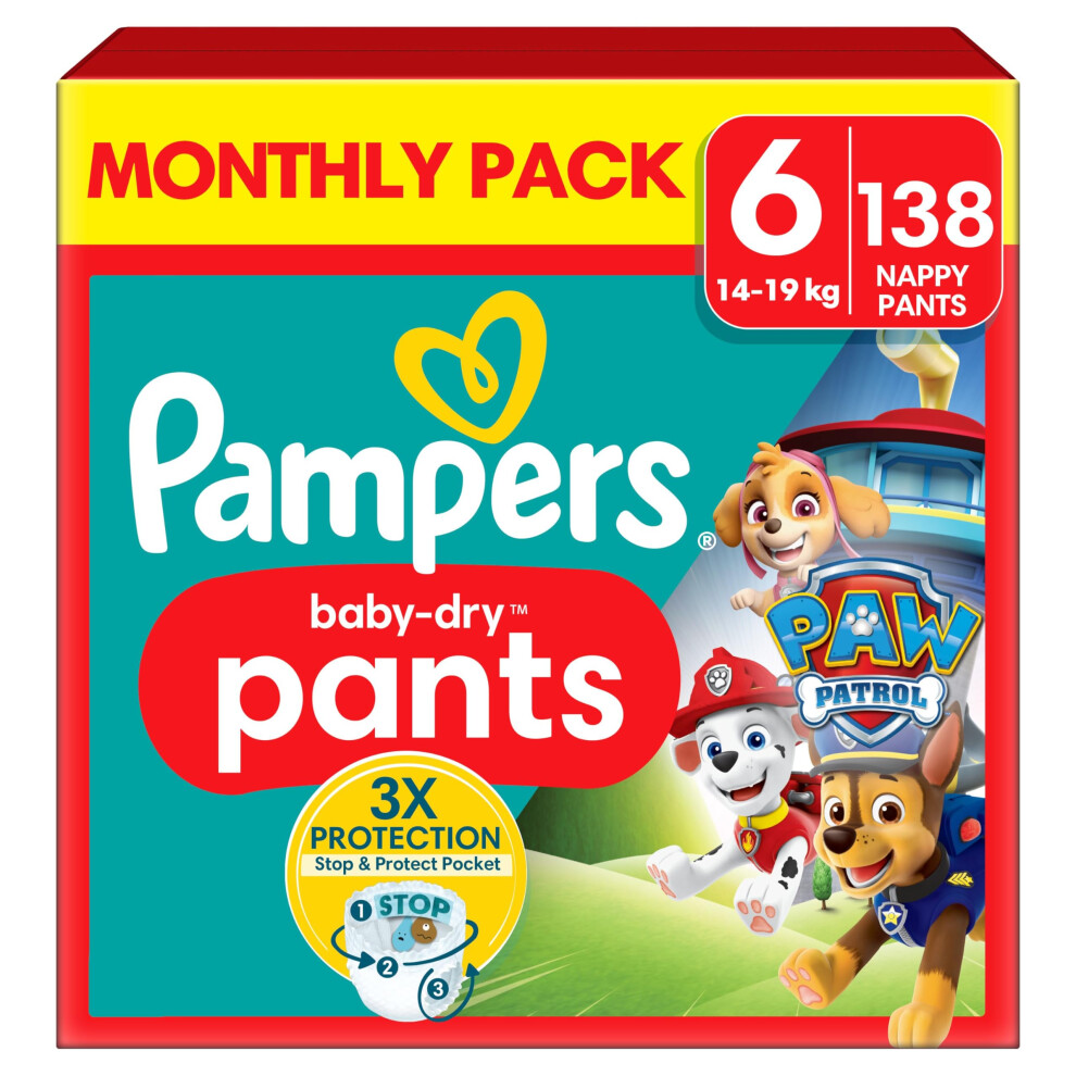 Pampers Baby-Dry Nappy Pants Paw Patrol Edition Size 6, 138-image-OPC-PK66VST-NEW