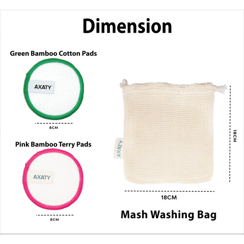 AXATY 3-Layers Reusable Makeup Remover Pads - Organic Bamboo 1
