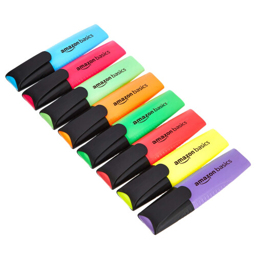 Amazon Amazon Basics Highlighters, Pack of 8, Assorted, Bright