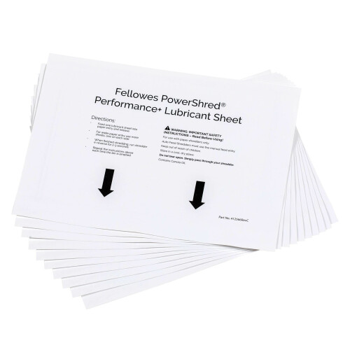 Fellowes Fellowes 10 Paper Shredder Oil Lubricant Sheets – Powershred 1