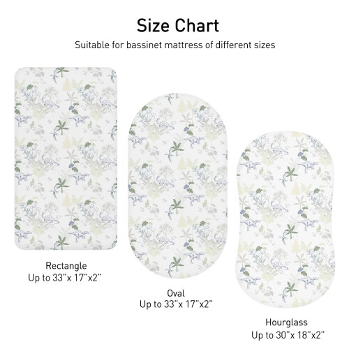 Moses Basket Sheets 82X41cm, Baby Bassinet Sheets Pram Sheet 1