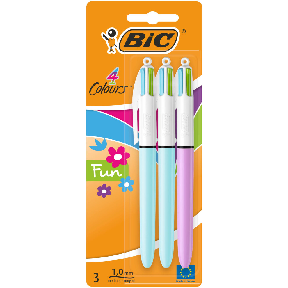 Bic 4 Colours Fun Retractable Ballpoint Pens With Four Ink Colours