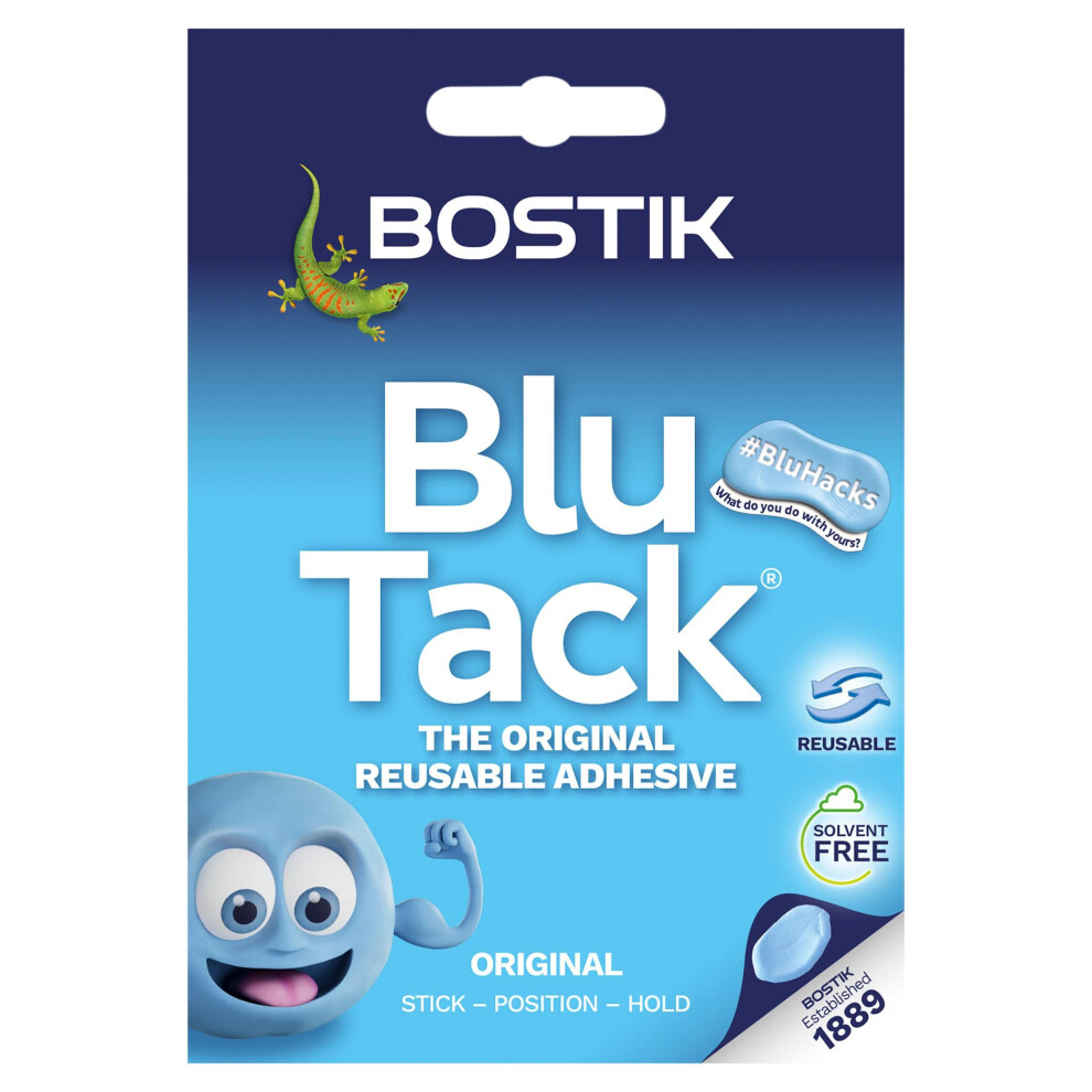 Bostik Blu Tack - Handy Size - Multipurpose Reusable Adhesive Blue