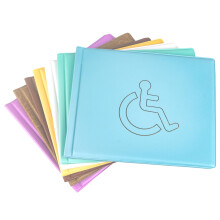 Disabled Badge, PU Leather Disabled Badge Holder for Car, Blue