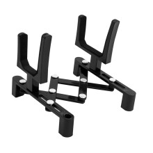 Violin Stand Folding Music Display Mini Violin Holder Non-Slip Matte Black Adjustable Base Shelf for Small Violins