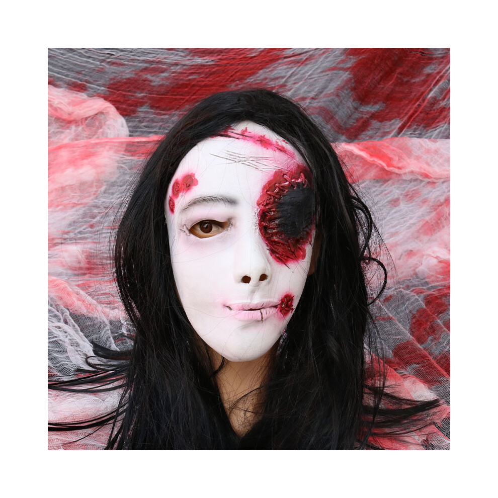 (Style C) Yamamura Sadako Halloween Horror Mask Haunted House Escape Costume Npc Props-image-OPC-PK67BZW-NEW