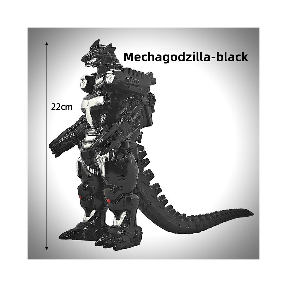 (Black) Godzilla Monster Mechanical Model Soft Rubber Toy With Movable Fans Joints For-image-OPC-PK67FBM-NEW